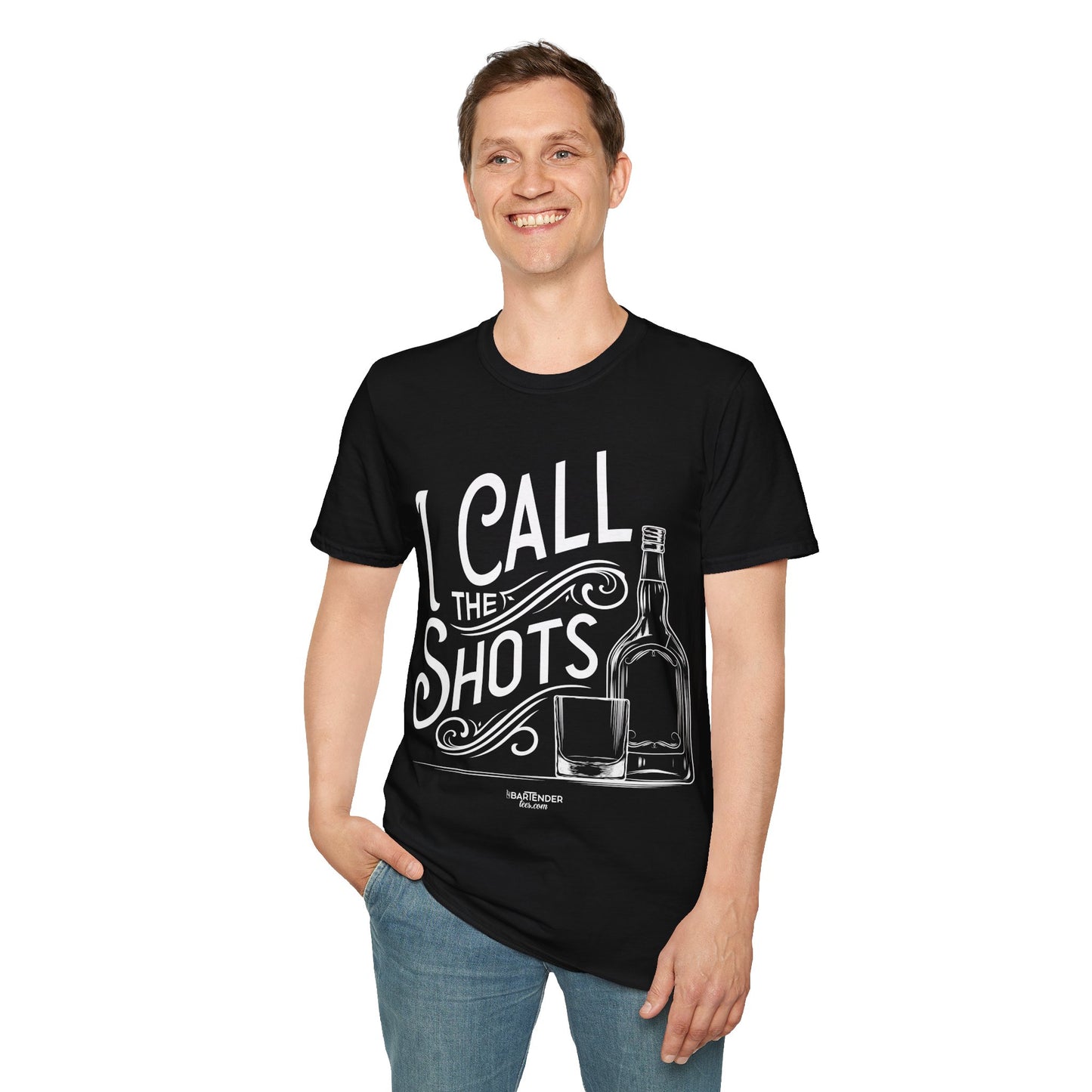 "I Call the Shots" Men's Bartender Softstyle T-Shirt