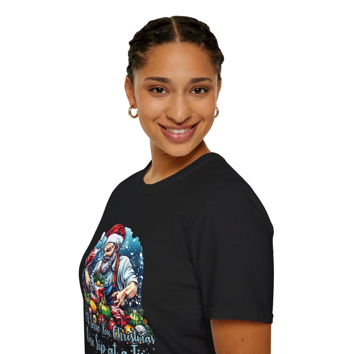 "I’ll Serve You Christmas One Sip at a Time" Softstyle T-Shirt