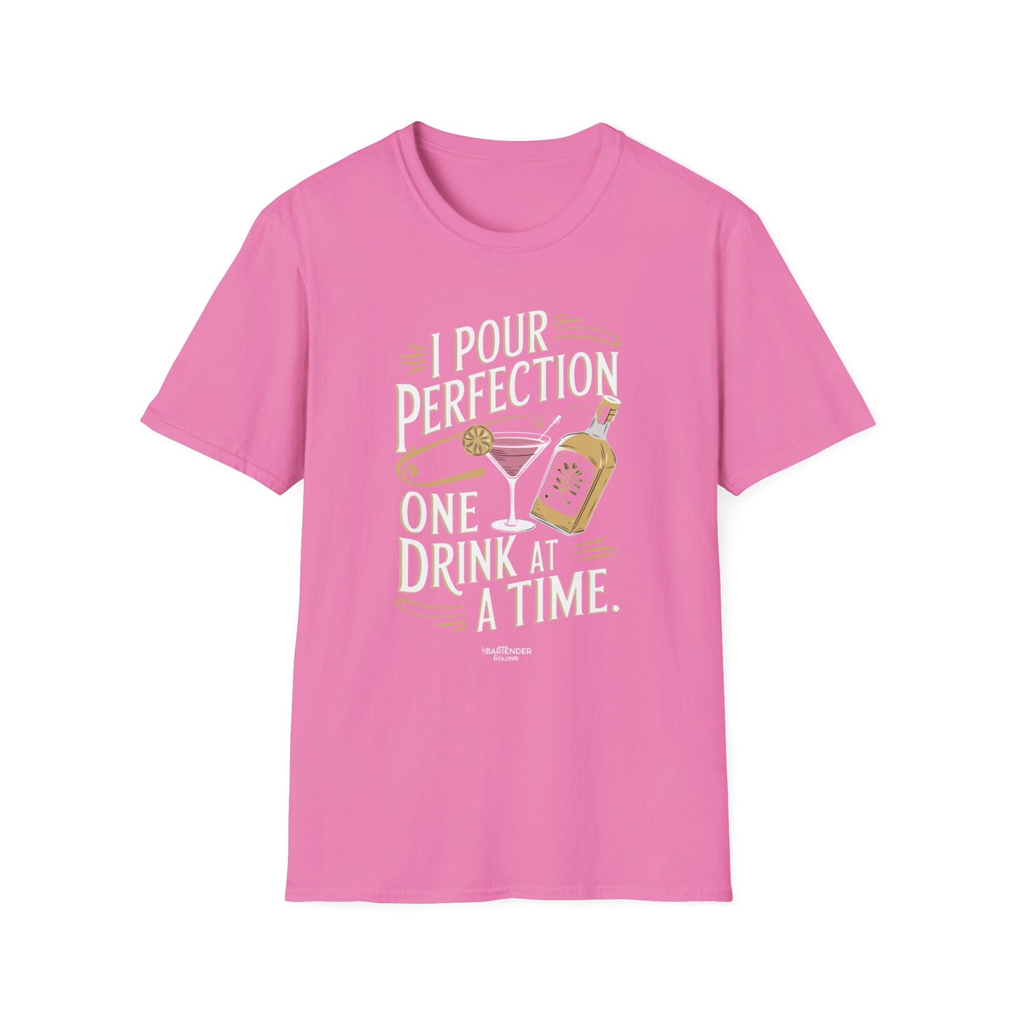 "I Pour Perfection One Drink at a Time" Bartender Tee
