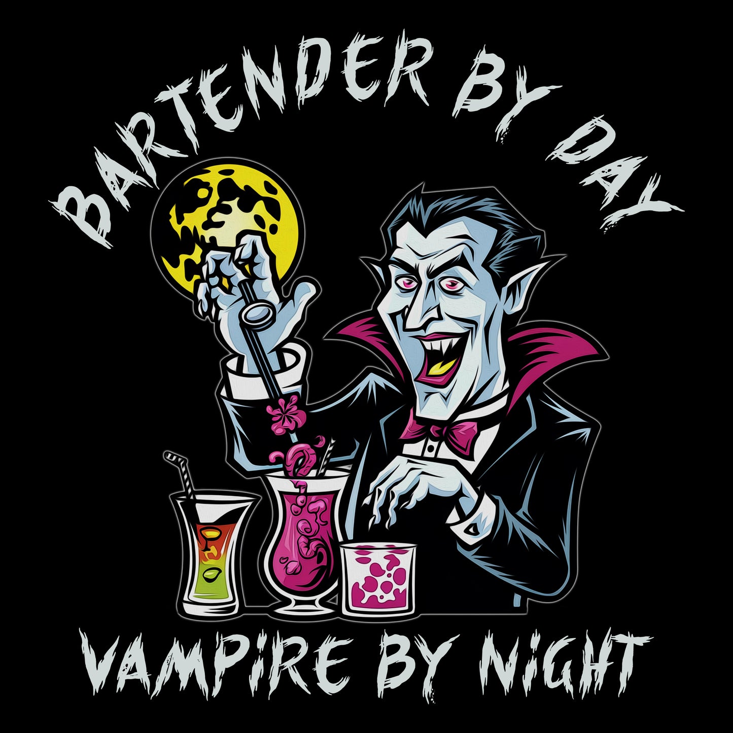 "Bartender by Day Vampire by Night" Bartender Halloween Tee