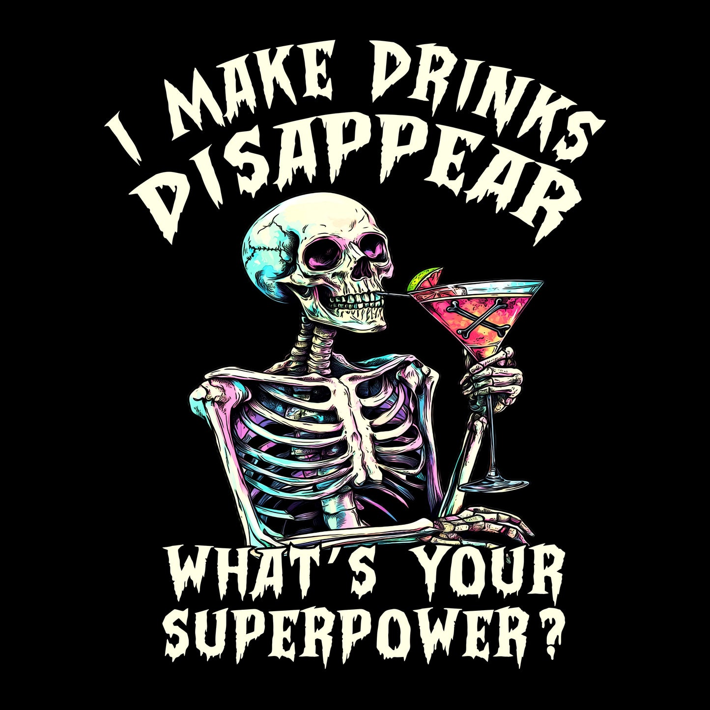 “I Make Drinks Disappear, What’s Your Superpower?” Halloween Bartender Tee