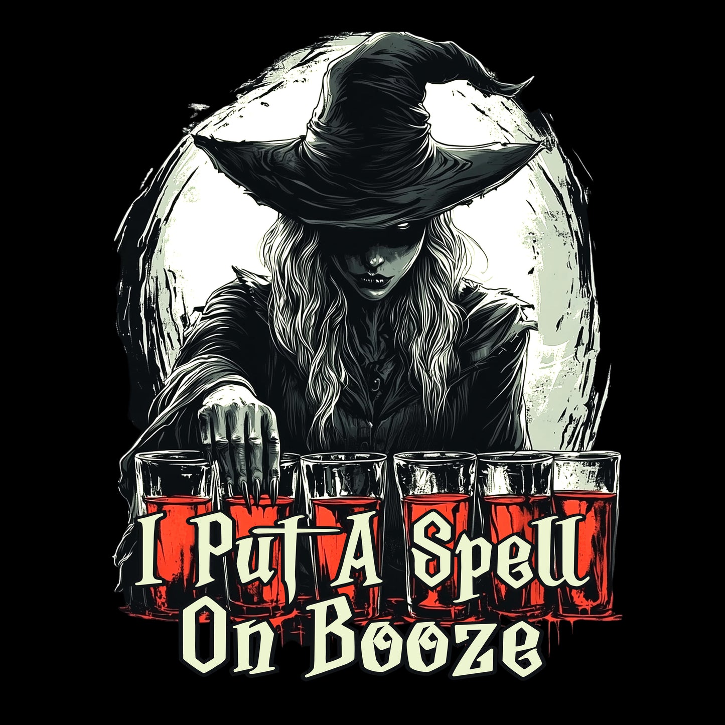 “I Put A Spell On Booze” Halloween Bartender Tee