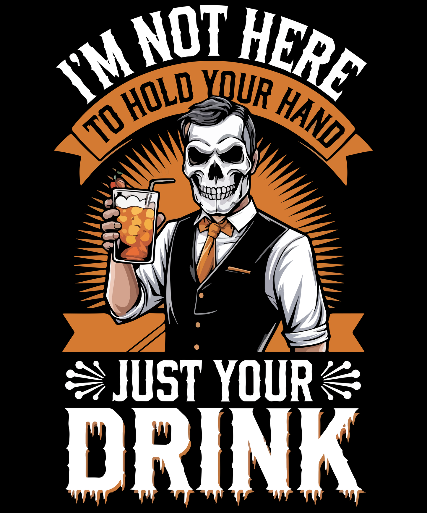 "I'm Not Here to Hold Your Hand, Just Your Drink" Bartender Halloween Tee