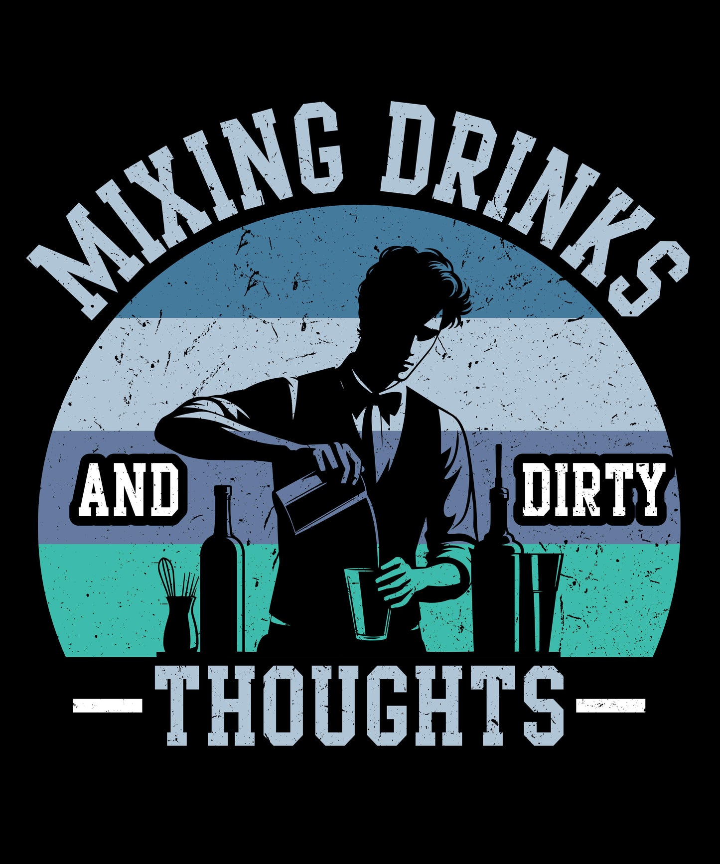 "Mixing Drinks and Dirty Thoughts" Men's Bartender Tee