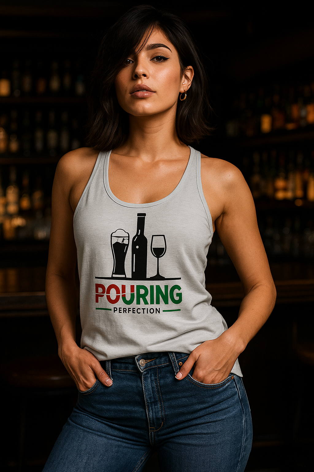 "Pouring Perfection" Women's Bartender Tank