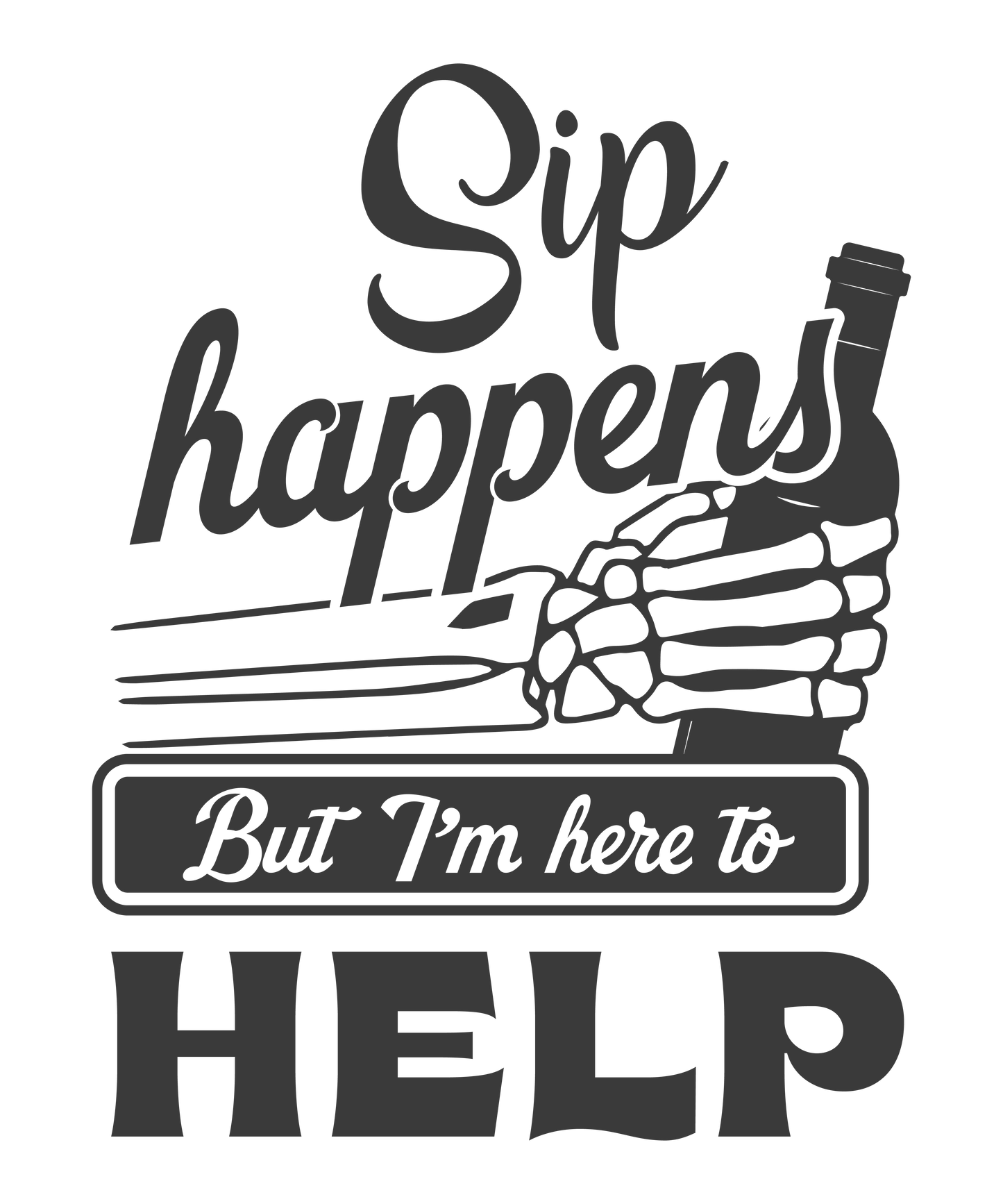 "Sip Happens But I'm Here to Help" Men's Bartender Tee