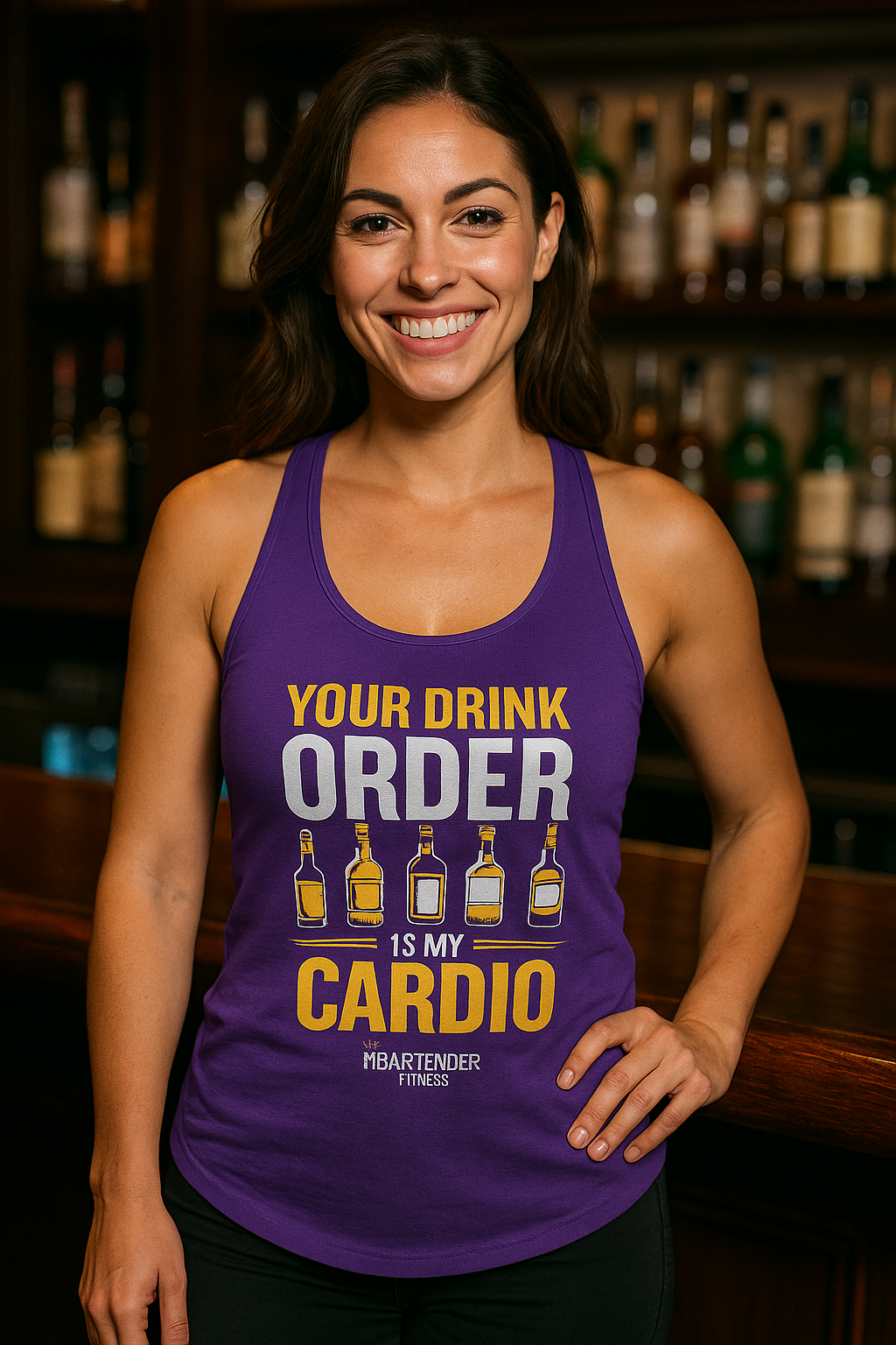 "Your Drink Order is my Cardio" Women's Ideal Racerback Tank