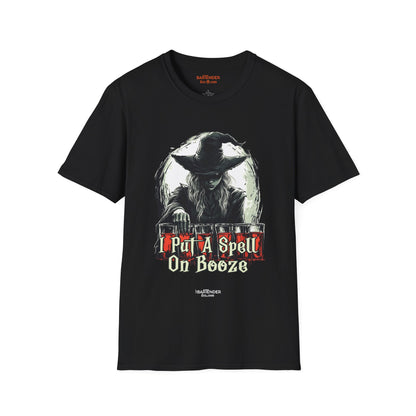 "I Put A Spell On Booze" Halloween Bartender Softstyle T-Shirt