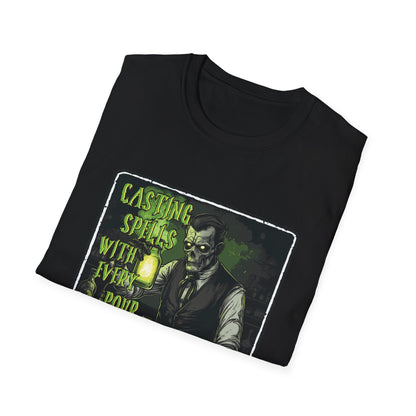 "Casting Spells with Every Pour, Serving Magic by the Glass" Softstyle T-Shirt