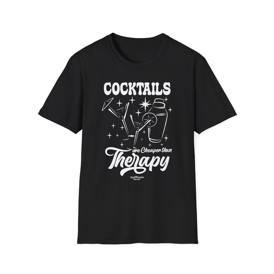 "Cocktails are Cheaper than Therapy" Men's Bartender Tee