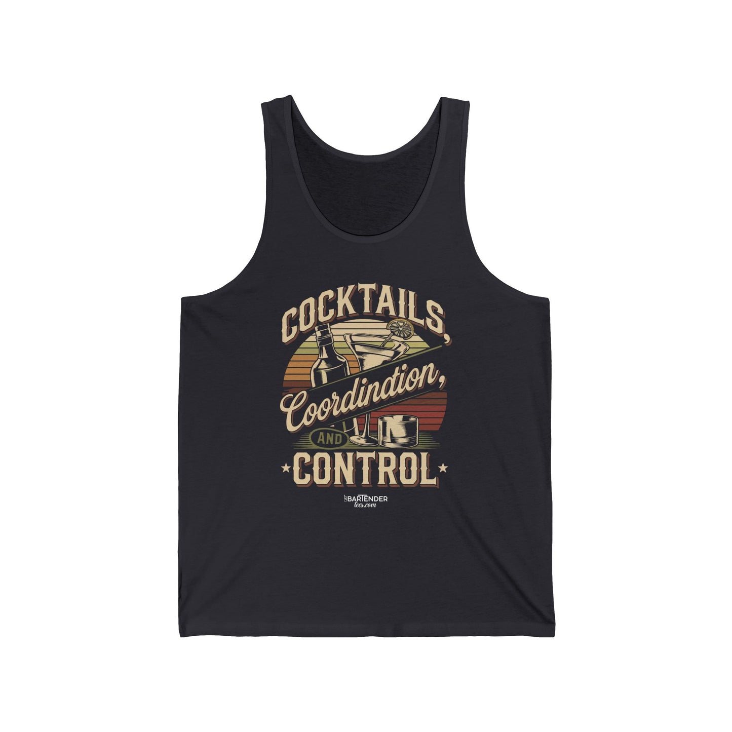 "Cocktails coordination and control" Men’s Bartender Tank Top