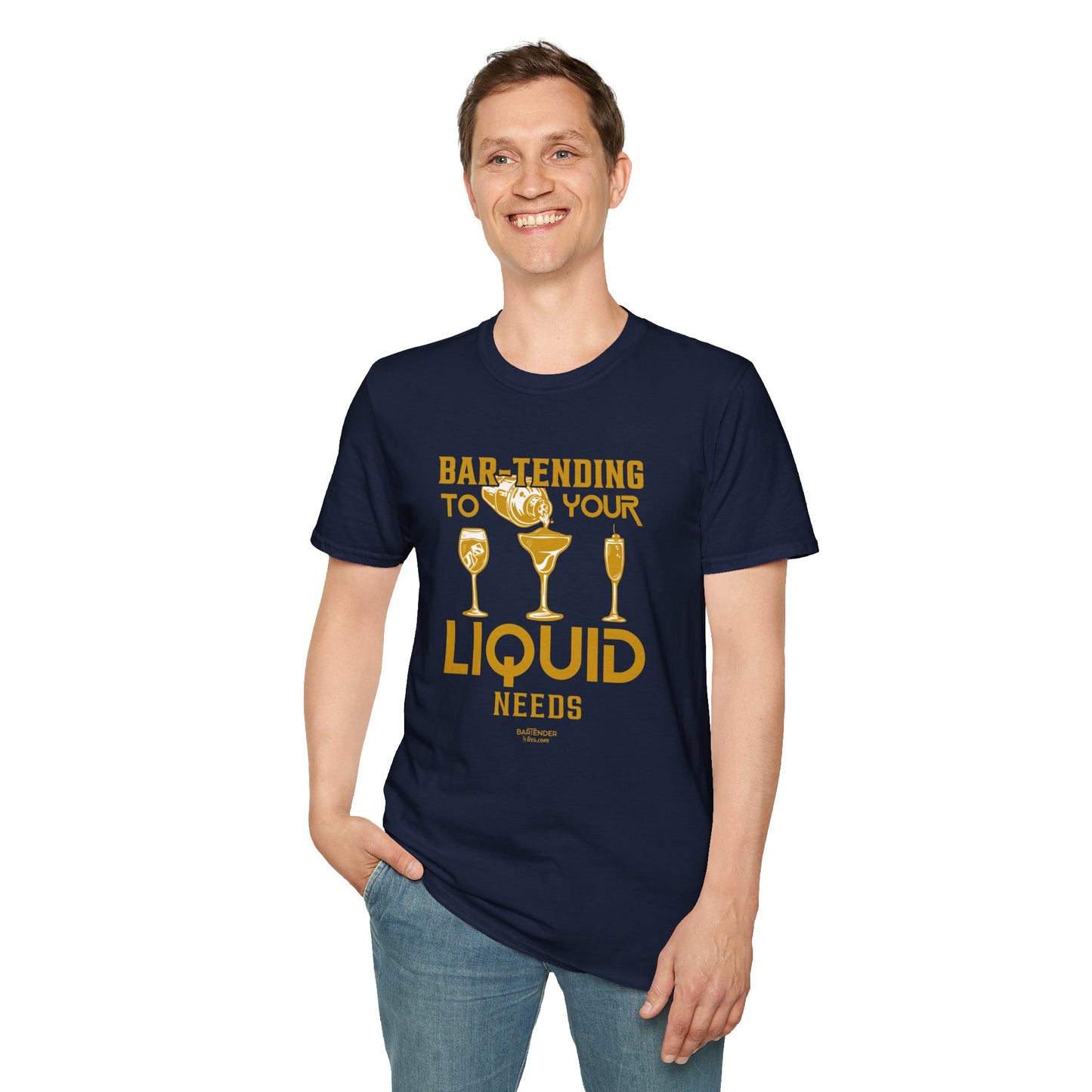 "Bar-Tending to Your Liquid Needs" Men's Bartender Tee