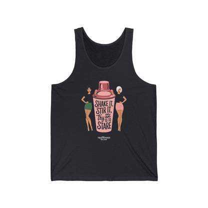 "Shake it stir it try not to stare" Men’s Bartender Tank Top