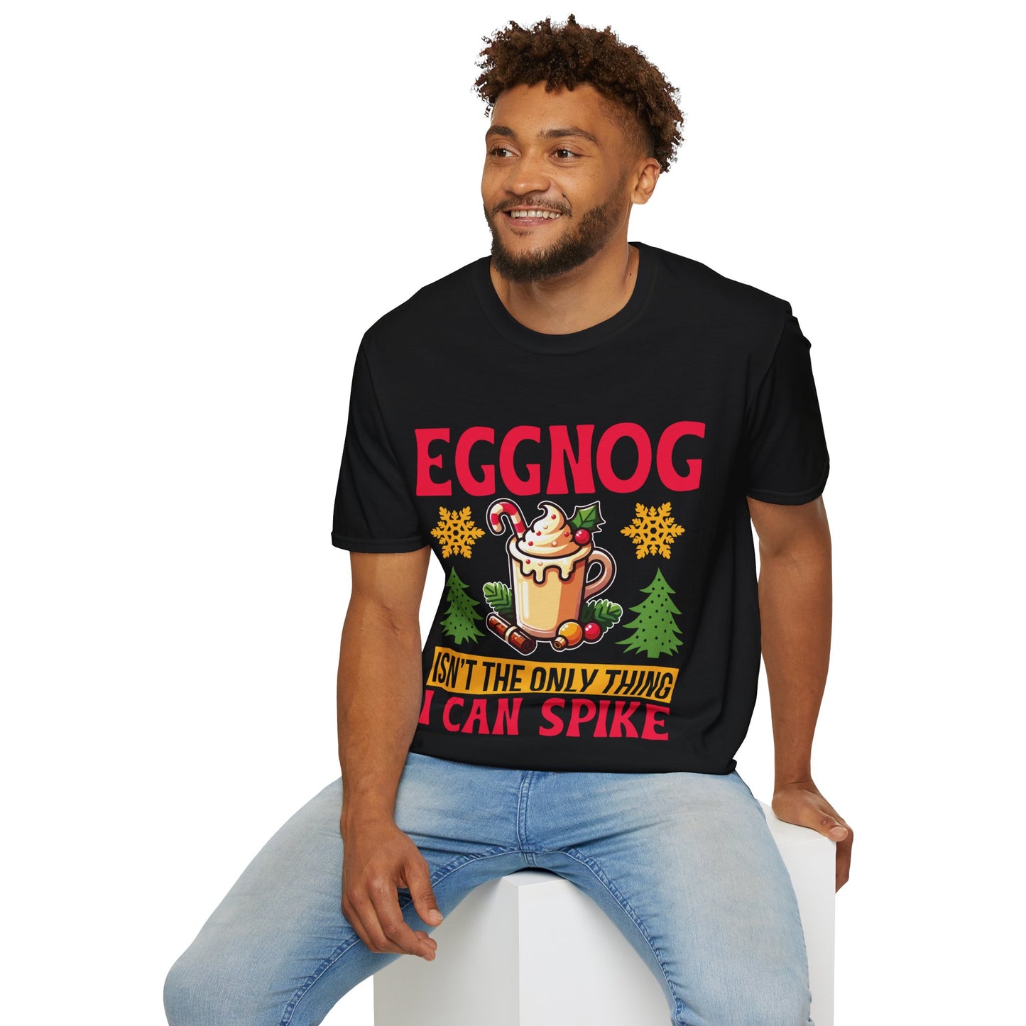 "Eggnog Isn’t the Only Thing I Can Spike" Unisex Softstyle T-Shirt