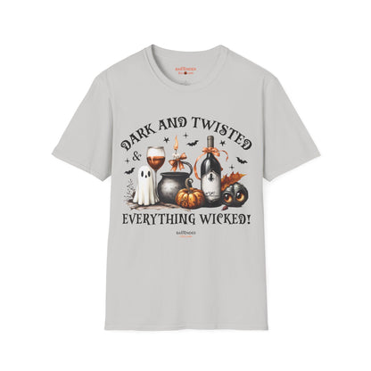 "Dark and Twisted and Everything Wicked" Halloween Bartender Softstyle T-Shirt