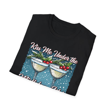 "Kiss Me Under the Mistletoe After This Drink" Softstyle T-Shirt