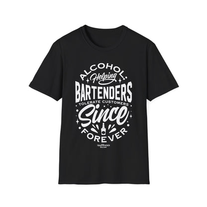 "Alcohol helping bartenders tolerate customers" Men's Bartender Softstyle T-Shirt