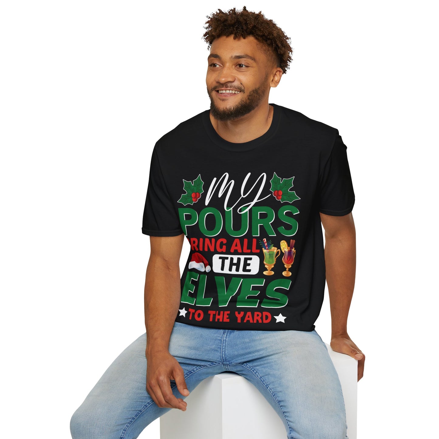 "My Pours Bring All the Elves to the Yard" Unisex Softstyle T-Shirt