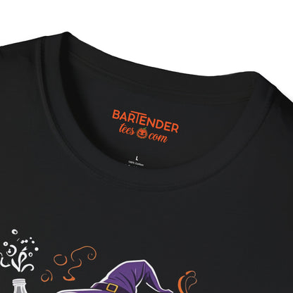 "I Put A Spell On Booze" Halloween Bartender Softstyle T-Shirt