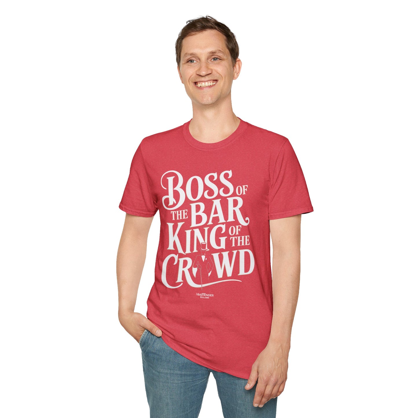 "Boss of the Bar, King of the Crowd" Men's Bartender Tee