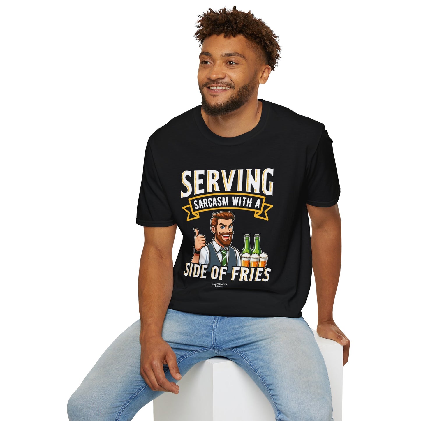 "Serving Sarcasm with a Side of Fries" Unisex Softstyle T-Shirt