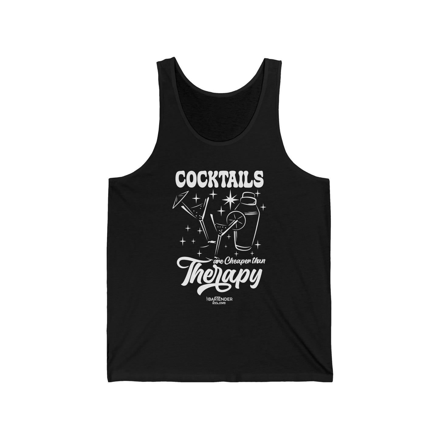 "Cocktails are cheaper than therapy" Men’s Bartender Tank Top