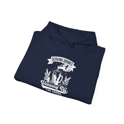 "Serving drinks showing off the goods" Bartender Hooded Sweatshirt