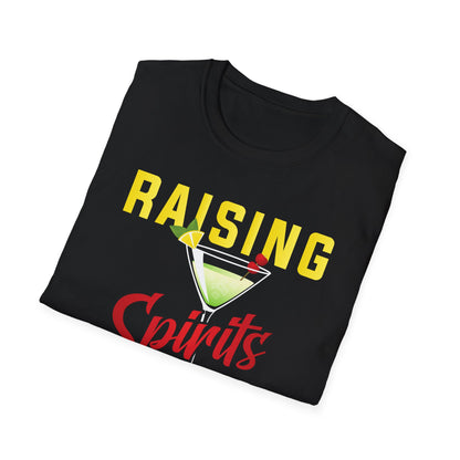 "Raising Spirits One Drink at a Time" Unisex Softstyle T-Shirt