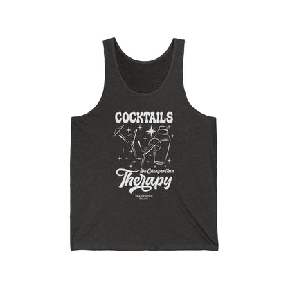 "Cocktails are cheaper than therapy" Men’s Bartender Tank Top