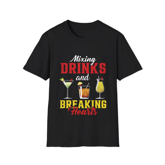 "Mixing Drinks and Breaking Hearts" Softstyle T-Shirt