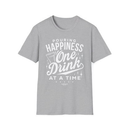 "Pouring Happiness One Drink at a Time" Men's Bartender Tee