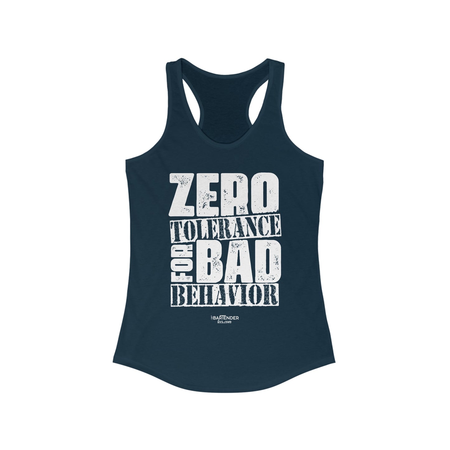 "Zero tolerance for bad behavior" Women's Bartender Tank Tops