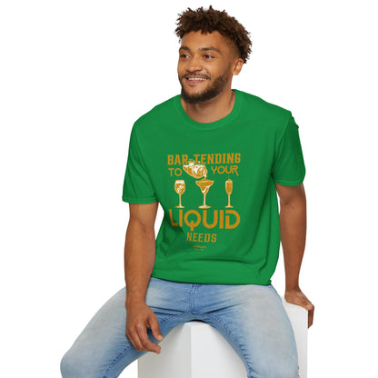 "Bar-Tending to Your Liquid Needs" Men's Bartender Tee