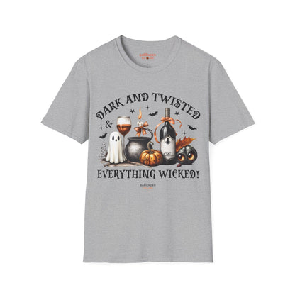 "Dark and Twisted and Everything Wicked" Halloween Bartender Softstyle T-Shirt