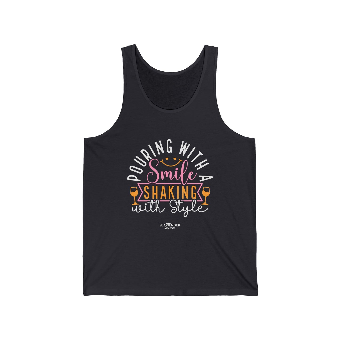 "Pouring with a smile shaking with style" Men’s Bartender Tank Top