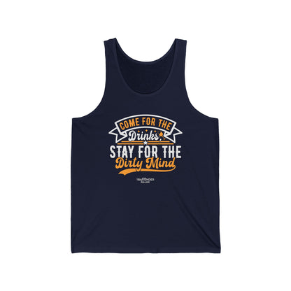 "Come for the Drinks Stay for the Dirty Mind" Men’s Bartender Tank Top