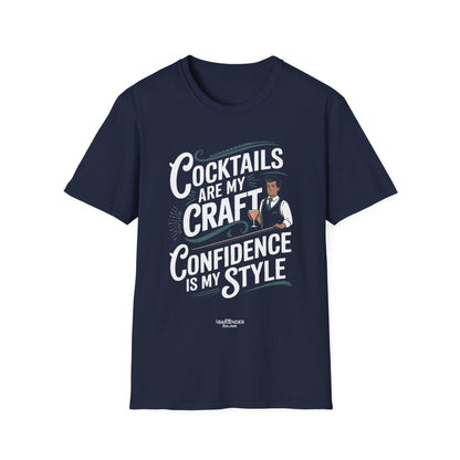 "cocktails are my craft confidence is my style" Men's Bartender Softstyle T-Shirt