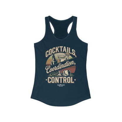 "Cocktails coordination and control" Women's Bartender Tank Tops