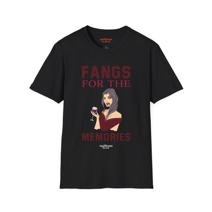 "Fangs for the Memories" Halloween Bartender Softstyle T-Shirt