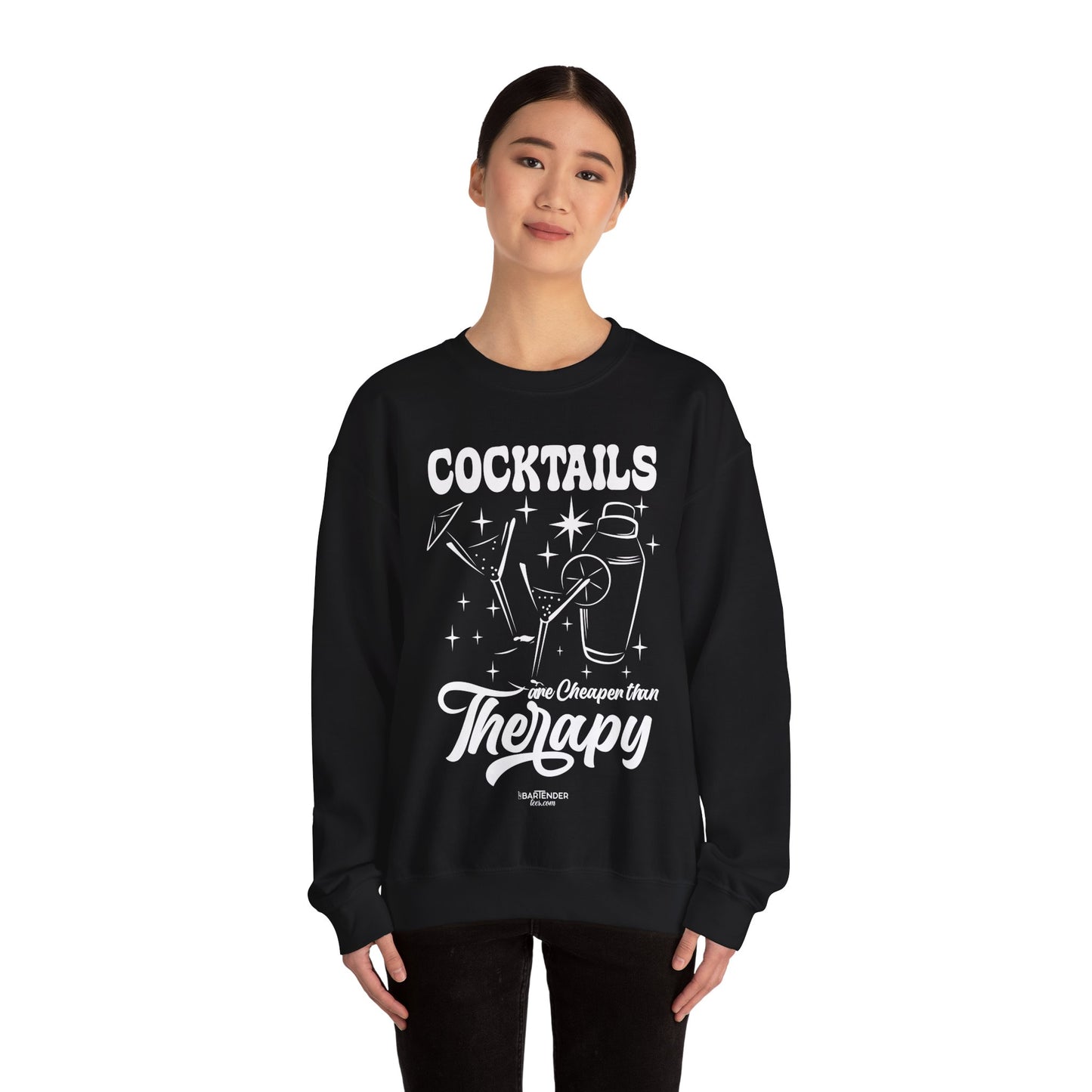 "Cocktails are cheaper than therapy" Bartender Sweatshirt