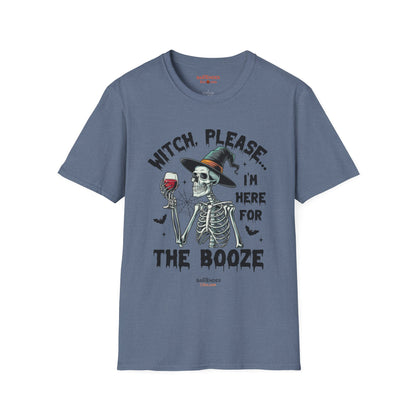 "I'm Here For The Booze" Halloween Bartender Softstyle T-Shirt