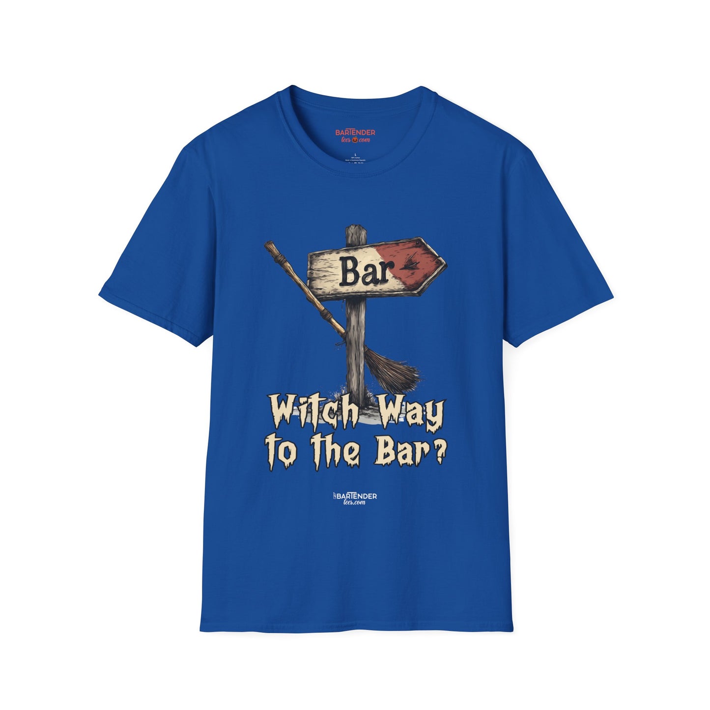 "Witch Way to the Bar" Halloween Bartender Softstyle T-Shirt