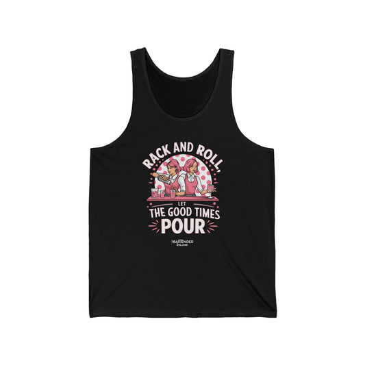 "Rack and roll let the good times pour" Men’s Bartender Tank Top