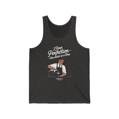 "I pour perfection one drink at a time" Men’s Bartender Tank Top