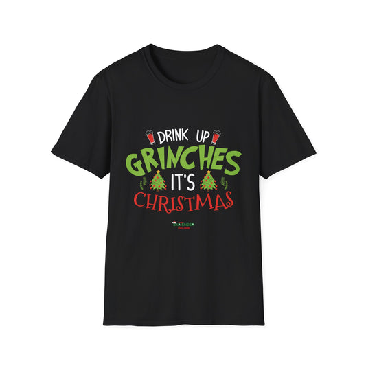 “Drink up grinches its christmas” Unisex Softstyle T-Shirt