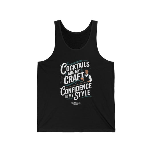 "Cocktails are my craft confidence is my style" Men’s Bartender Tank Top