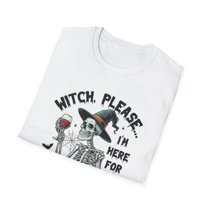 "Witch, Please... I'm Here for the Booze" Softstyle Unisex Halloween T-Shirt