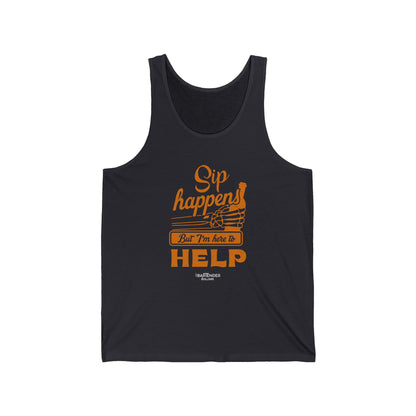 "Sip happens, but Im here to help" Men’s Bartender Tank Top