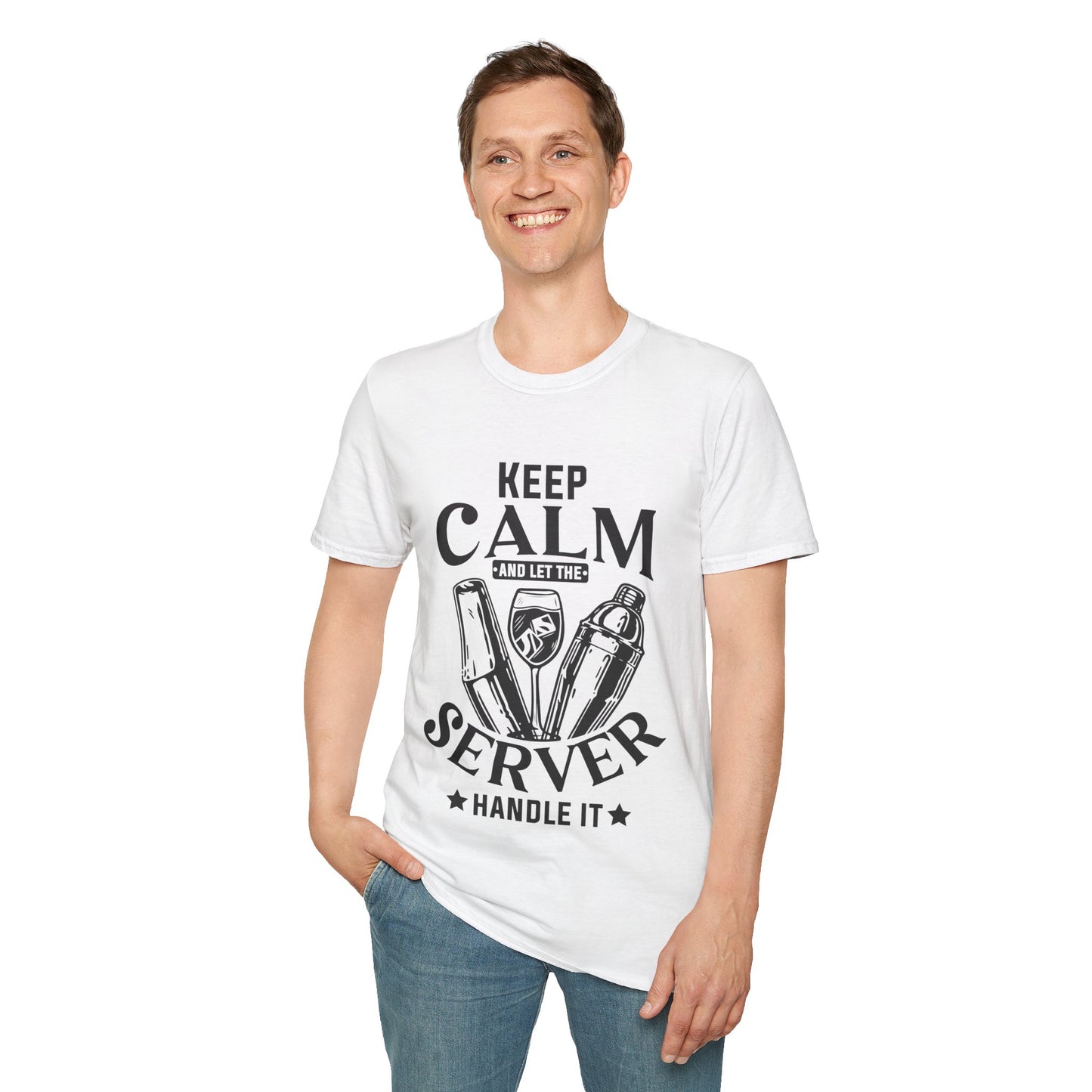 "Keep Calm and Let the Server Handle It" Unisex Softstyle T-Shirt