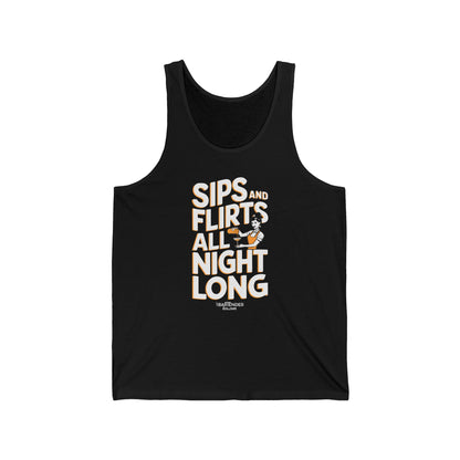 "Sips and flirts all night long" Men’s Bartender Tank Top